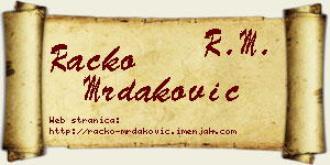 Racko Mrdaković vizit kartica